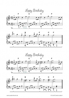 Happy Birthday Mit Kostenlosen Klaviernoten