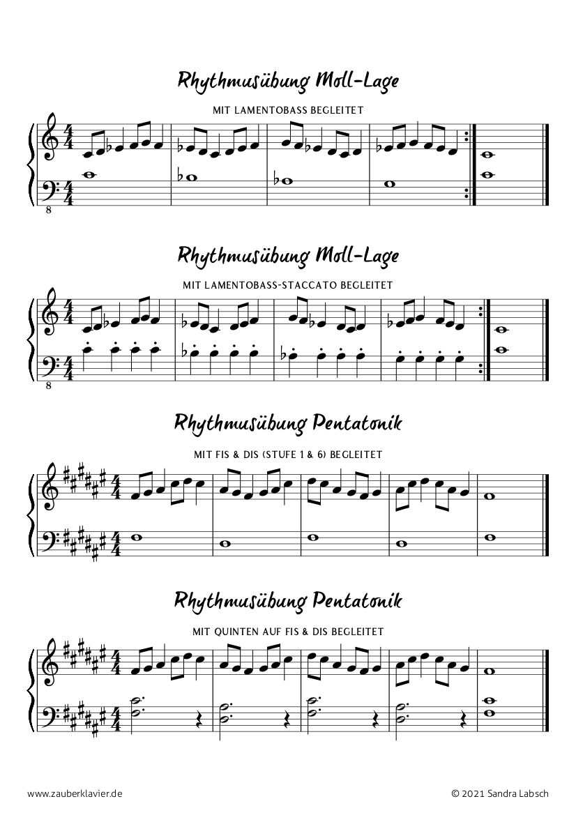 Klaviernoten Rhythmus Bungen F R Anf Nger Pdf Noten Online